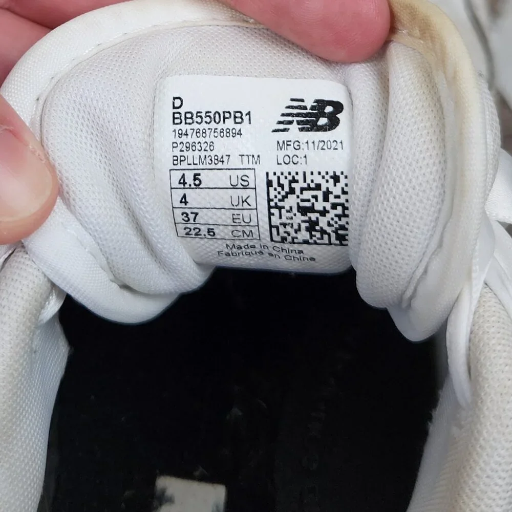 New Balance 550 Sneakers White Men's 4.5/Women's 6